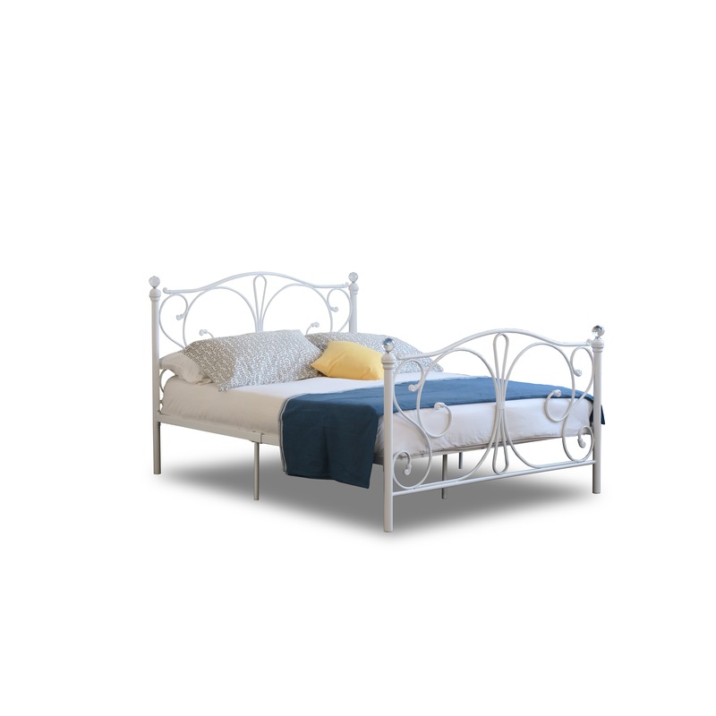 Buy Rothesay Queen Size Curved Metal Bed Frame White MyDeal